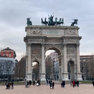 Explore Milan's iconic Arco della Pace, a triumphal arch in Parco Sempione.