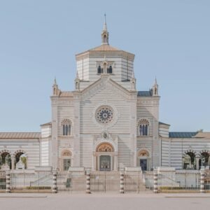 Explore the stunning architecture of the Monumental Cemetery in Milan, Italy.